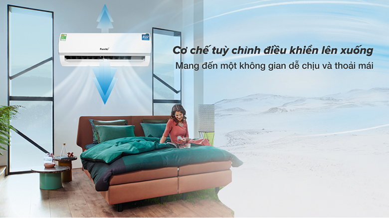 Hướng gió với góc gió rộng - Điều hoà Funiki 1 chiều 9000 BTU HSC09TMU